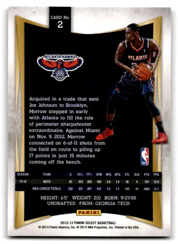 2012-13 Panini Select #2 Anthony Morrow EX/NM Hawks ID:67454 - Basketball Card Single