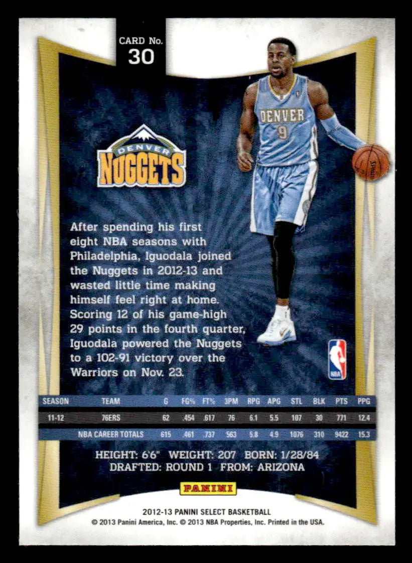 2012-13 Panini Select #30 Andre Iguodala - Basketball Card Single