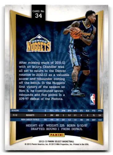 2012-13 Panini Select #34 Wilson Chandler EX/NM Nuggets ID:67406 - Basketball Card Single