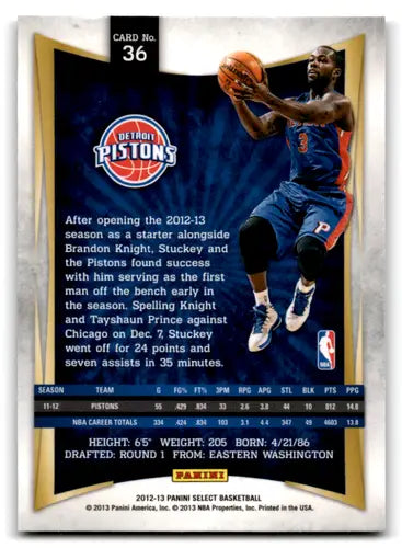 2012-13 Panini Select #36 Rodney Stuckey EX/NM Pistons ID:67411 - Basketball Card Single