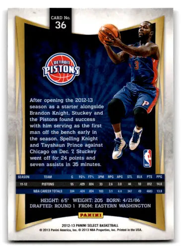 2012-13 Panini Select #36 Rodney Stuckey EX/NM Pistons ID:67421 - Basketball Card Single