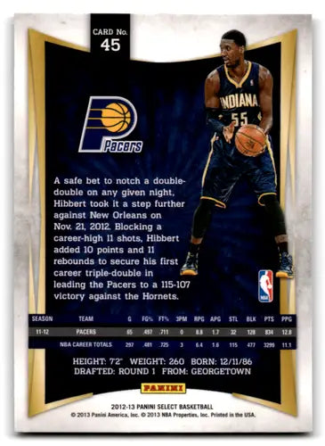 2012-13 Panini Select #45 Roy Hibbert EX/NM Pacers ID:67478 - Basketball Card Single