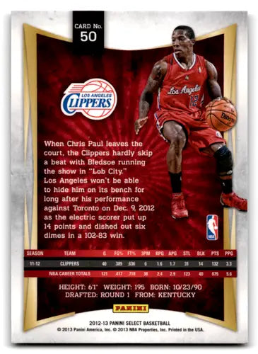 Panini Select Eric Bledsoe basketball card with original gloss from 2012-13 Clippers