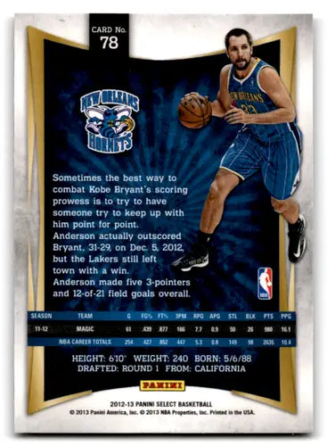 2012-13 Panini Select #78 Ryan Anderson EX/NM Hornets ID:67473 - Basketball Card Single