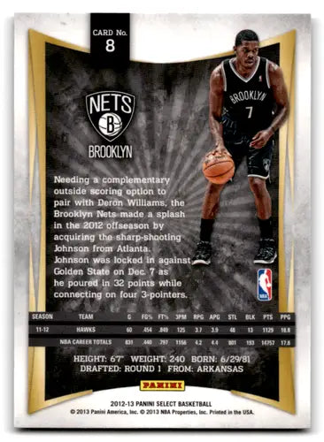 2012-13 Panini Select #8 Joe Johnson EX/NM Nets ID:67438 - Basketball Card Single