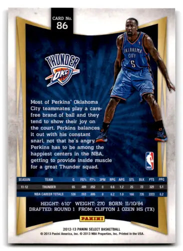 2012-13 Panini Select #86 Kendrick Perkins EX/NM Thunder ID:67479 - Basketball Card Single