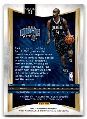 2012-13 Panini Select #91 Arron Afflalo EX/NM Magic ID:67471 - Basketball Card Single