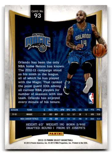 2012-13 Panini Select #93 Jameer Nelson EX/NM Magic ID:67430 - Basketball Card Single