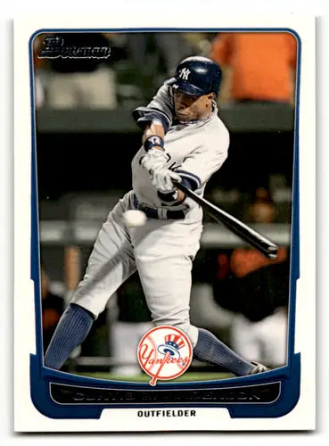 Original gloss baseball card of Curtis Granderson from 2012 Bowman Series featuring Yankees