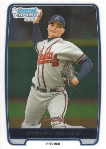 Original gloss Baseball card of Steven Gohls from Bowman Draft Chrome BDPP73 Steven Schils NM-MT