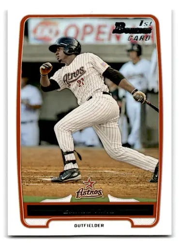Original gloss Bowman Prospects BP65 Emilio King baseball card for 2012 Astros collection