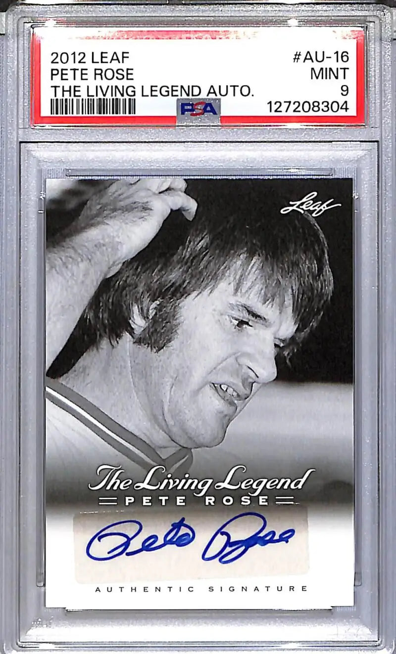 2012 Leaf The Living Legend #AU-16 Pete Rose PSA 9 MINT Auto - Baseball Card Single