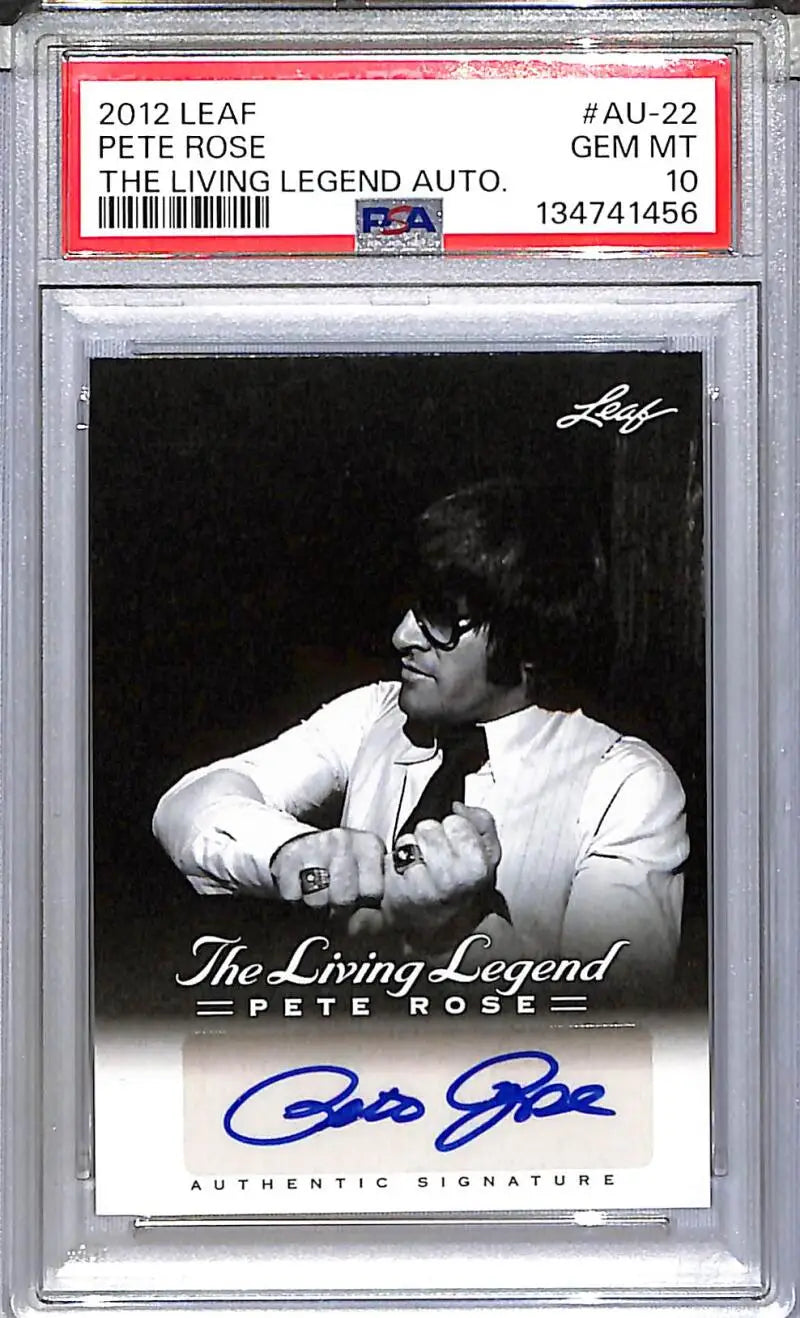 2012 Leaf The Living Legend #AU-22 Pete Rose PSA 10 GEM MINT Auto - Baseball Card Single