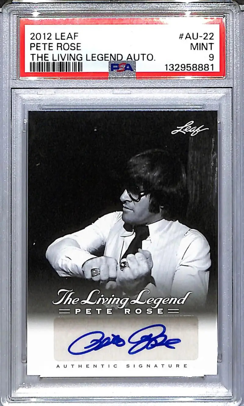 2012 Leaf The Living Legend #AU-22 Pete Rose PSA 9 MINT Auto - Baseball Card Single