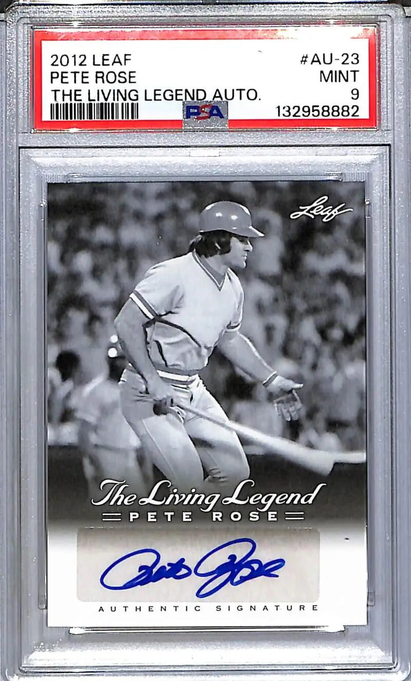 2012 Leaf The Living Legend #AU-23 Pete Rose PSA 9 MINT Auto - Baseball Card Single