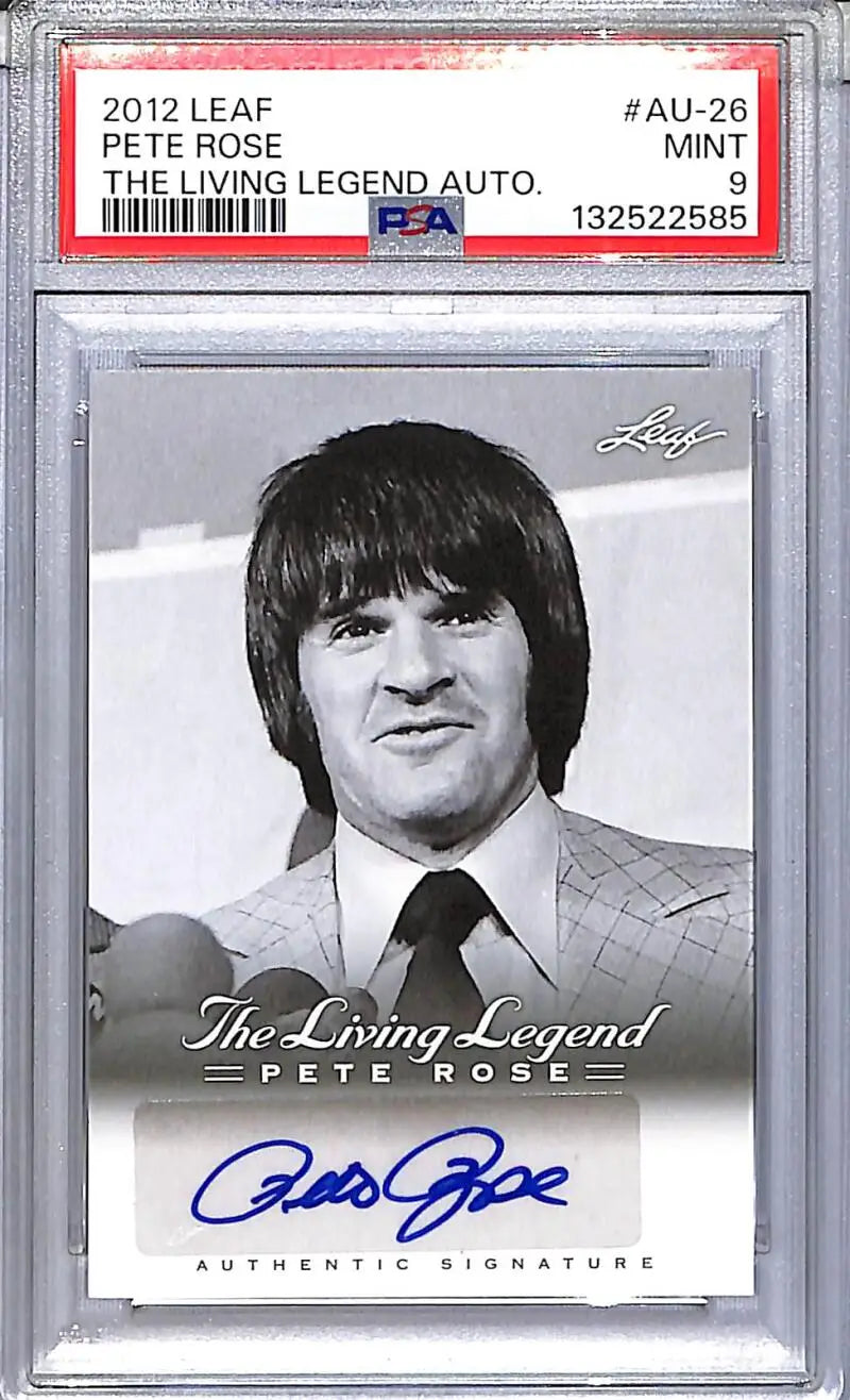 2012 Leaf The Living Legend #AU-26 Pete Rose PSA 9 MINT Auto - Baseball Card Single