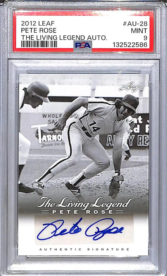 2012 Leaf The Living Legend #AU-28 Pete Rose PSA 9 MINT Auto - Baseball Card Single