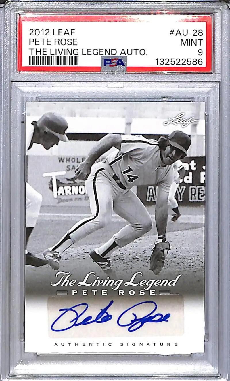 2012 Leaf The Living Legend #AU-28 Pete Rose PSA 9 MINT Auto - Baseball Card Single