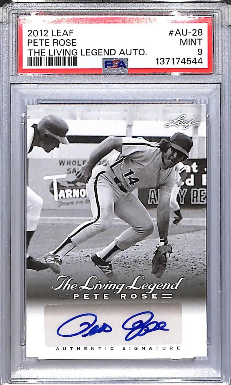 2012 Leaf The Living Legend #AU-28 Pete Rose PSA 9 MINT Auto - Baseball Card Single