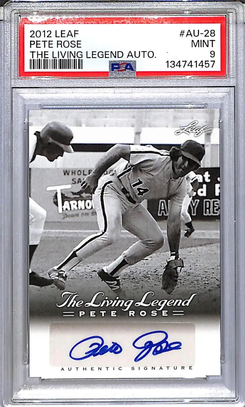2012 Leaf The Living Legend #AU-28 Pete Rose PSA 9 MINT Auto - Baseball Card Single