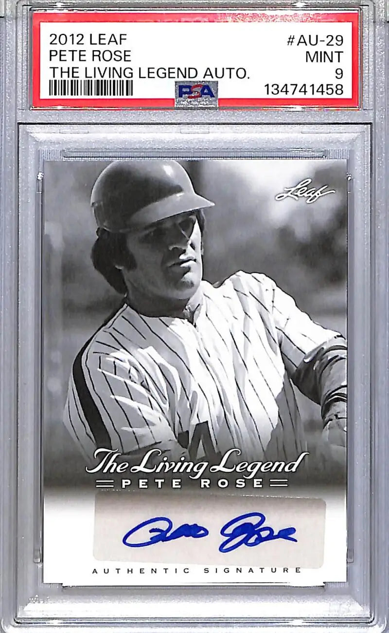 2012 Leaf The Living Legend #AU-29 Pete Rose PSA 9 MINT Auto - Baseball Card Single