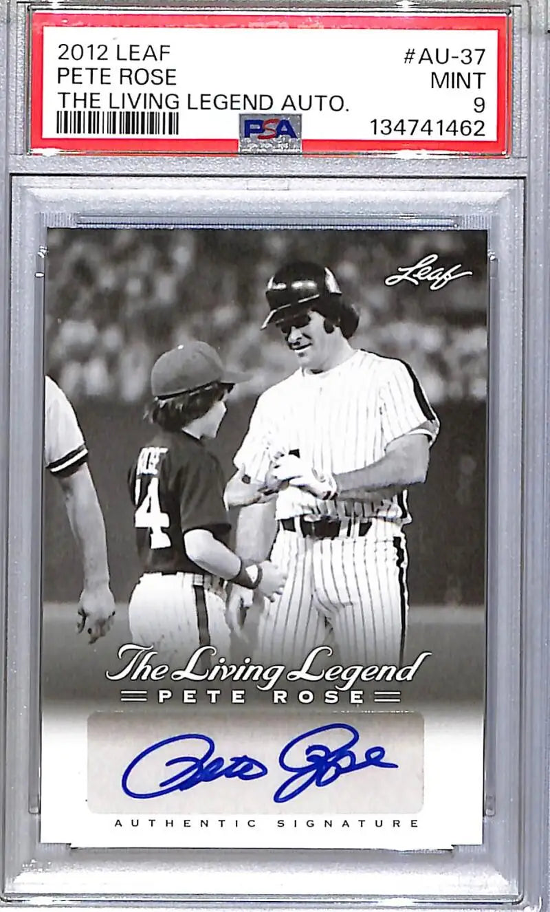 2012 Leaf The Living Legend #AU-37 Pete Rose PSA 9 MINT Auto - Baseball Card Single