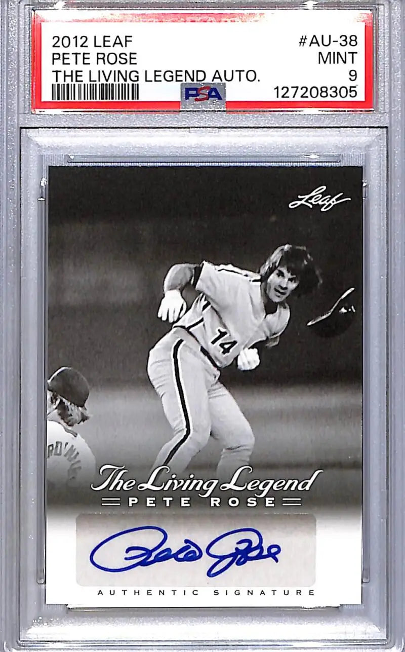 2012 Leaf The Living Legend #AU-38 Pete Rose PSA 9 MINT Auto - Baseball Card Single