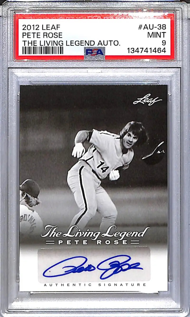 2012 Leaf The Living Legend #AU-38 Pete Rose PSA 9 MINT Auto - Baseball Card Single