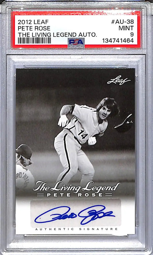 2012 Leaf The Living Legend #AU-38 Pete Rose PSA 9 MINT Auto - Baseball Card Single