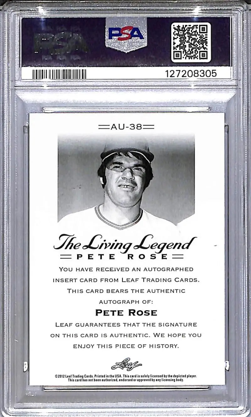 2012 Leaf The Living Legend #AU-38 Pete Rose PSA 9 MINT Auto - Baseball Card Single
