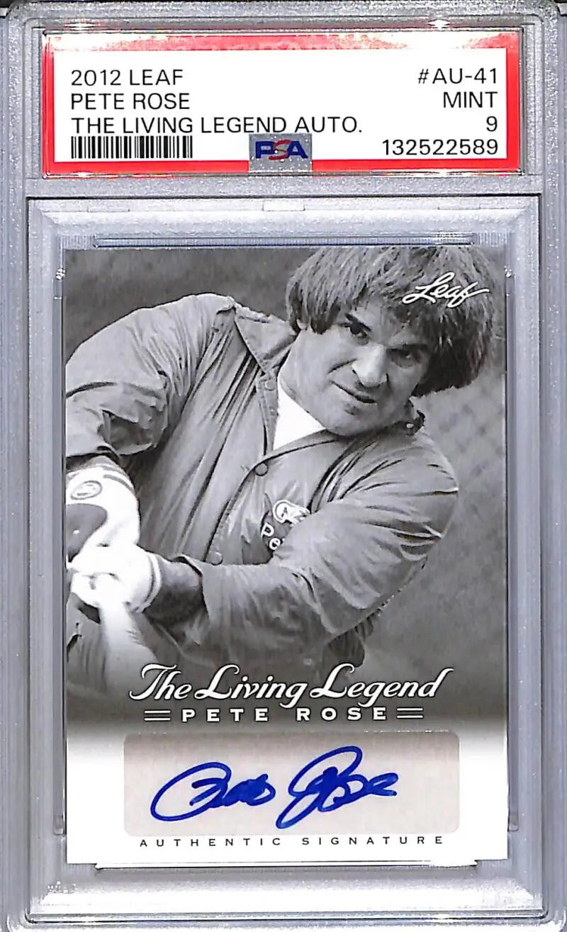 2012 Leaf The Living Legend #AU-41 Pete Rose PSA 9 MINT Auto - Baseball Card Single