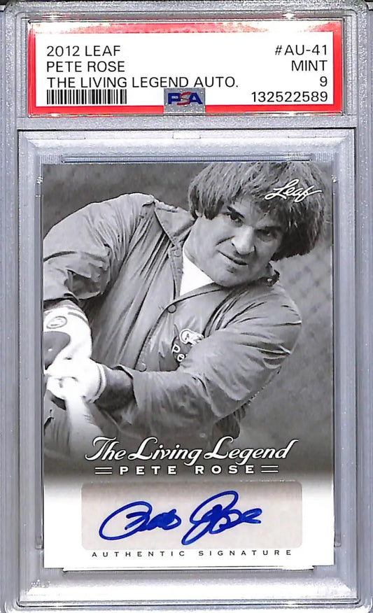 2012 Leaf The Living Legend #AU-41 Pete Rose PSA 9 MINT Auto - Baseball Card Single