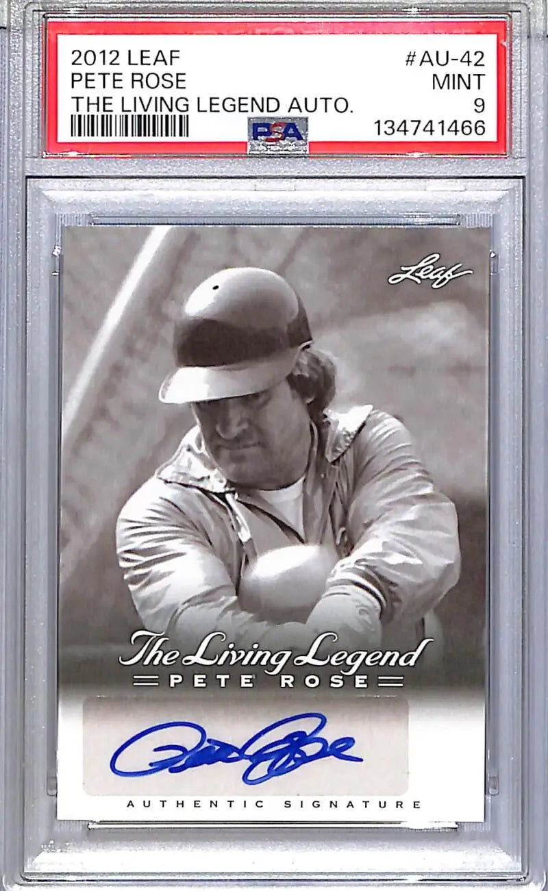 2012 Leaf The Living Legend #AU-42 Pete Rose PSA 9 MINT Auto - Baseball Card Single