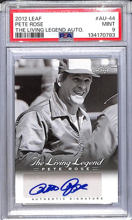 2012 Leaf The Living Legend #AU-44 Pete Rose PSA 9 MINT Auto - Baseball Card Single