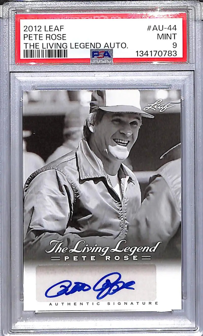 2012 Leaf The Living Legend #AU-44 Pete Rose PSA 9 MINT Auto - Baseball Card Single
