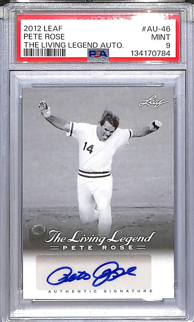2012 Leaf The Living Legend #AU-46 Pete Rose PSA 9 MINT Auto - Baseball Card Single