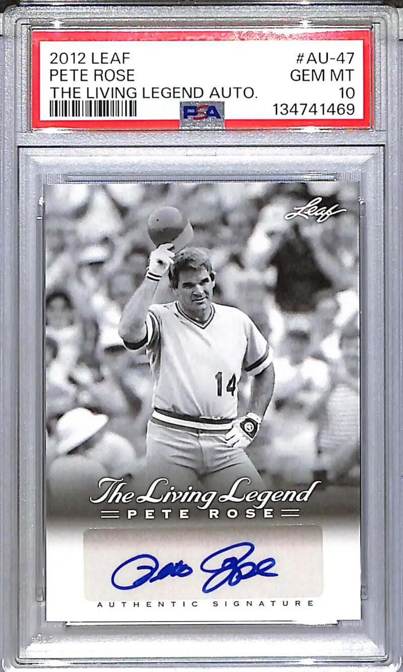2012 Leaf The Living Legend #AU-47 Pete Rose PSA 10 GEM MINT Auto - Baseball Card Single