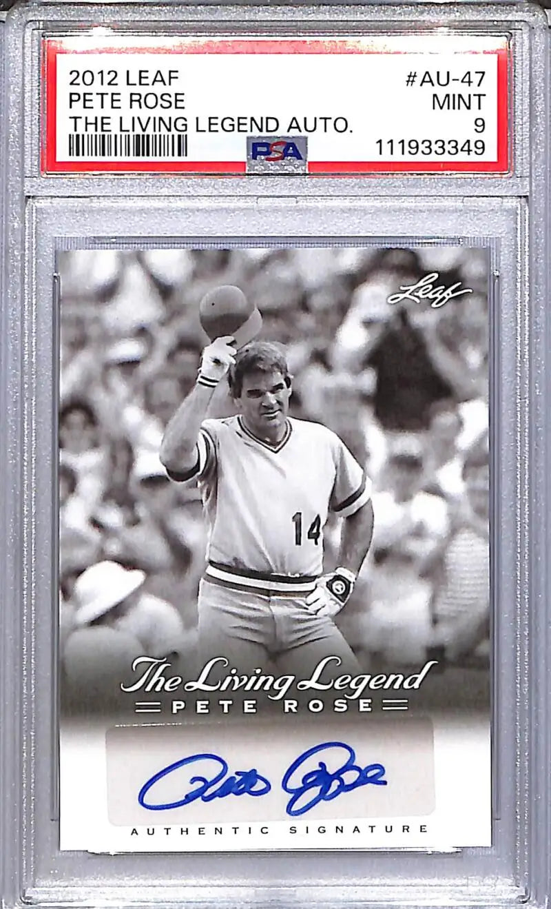 2012 Leaf The Living Legend #AU-47 Pete Rose PSA 9 MINT Auto - Baseball Card Single
