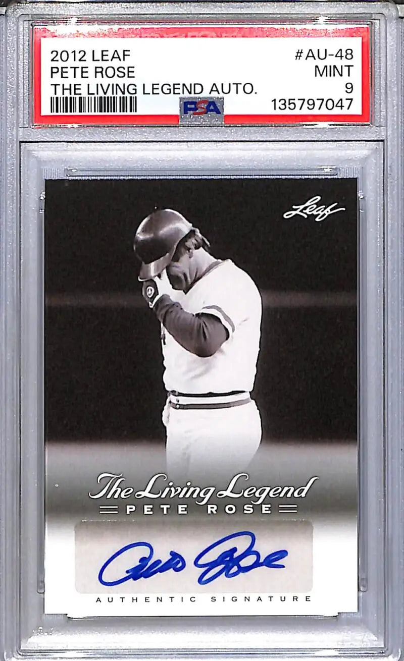 2012 Leaf The Living Legend #AU-48 Pete Rose PSA 9 MINT Auto
