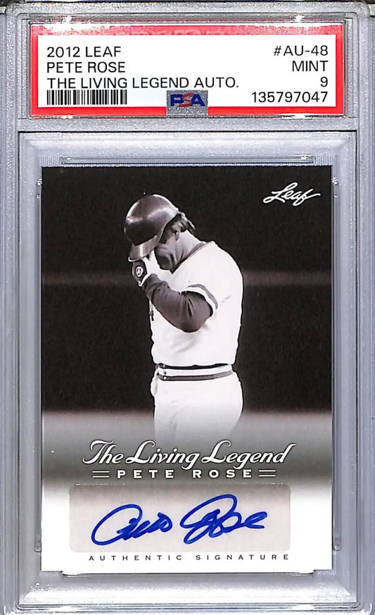 2012 Leaf The Living Legend #AU-48 Pete Rose PSA 9 MINT Auto - Baseball Card Single