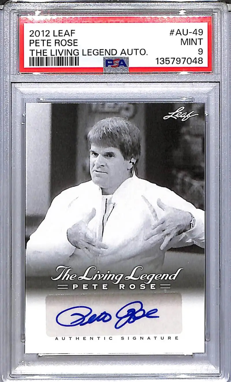 2012 Leaf The Living Legend #AU-49 Pete Rose PSA 9 MINT Auto - Baseball Card Single