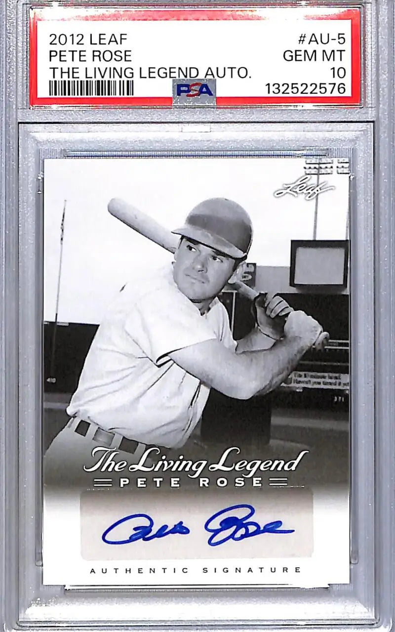2012 Leaf The Living Legend #AU-5 Pete Rose PSA 10 GEM MINT Auto - Baseball Card Single
