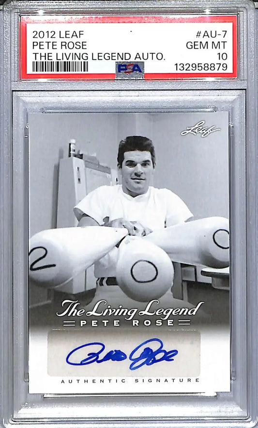 2012 Leaf The Living Legend #AU-7 Pete Rose PSA 10 GEM MINT Auto - Baseball Card Single