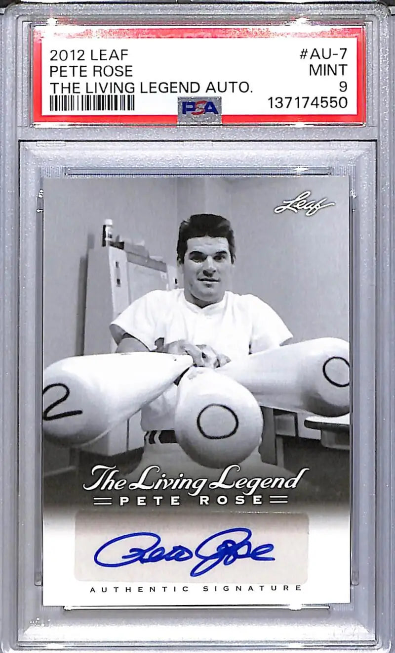2012 Leaf The Living Legend #AU-7 Pete Rose PSA 9 MINT Auto - Baseball Card Single
