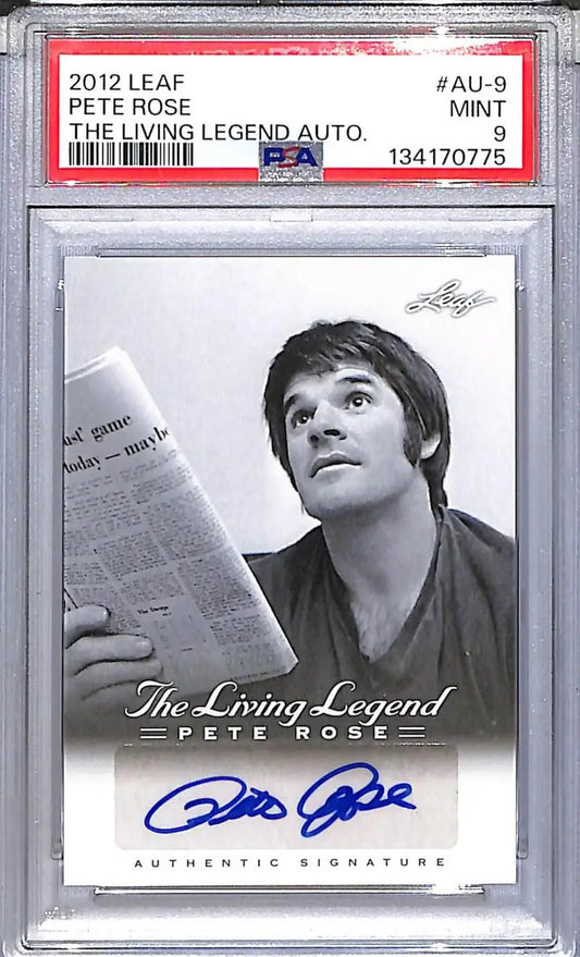 2012 Leaf The Living Legend #AU-9 Pete Rose PSA 9 MINT Auto - Baseball Card Single