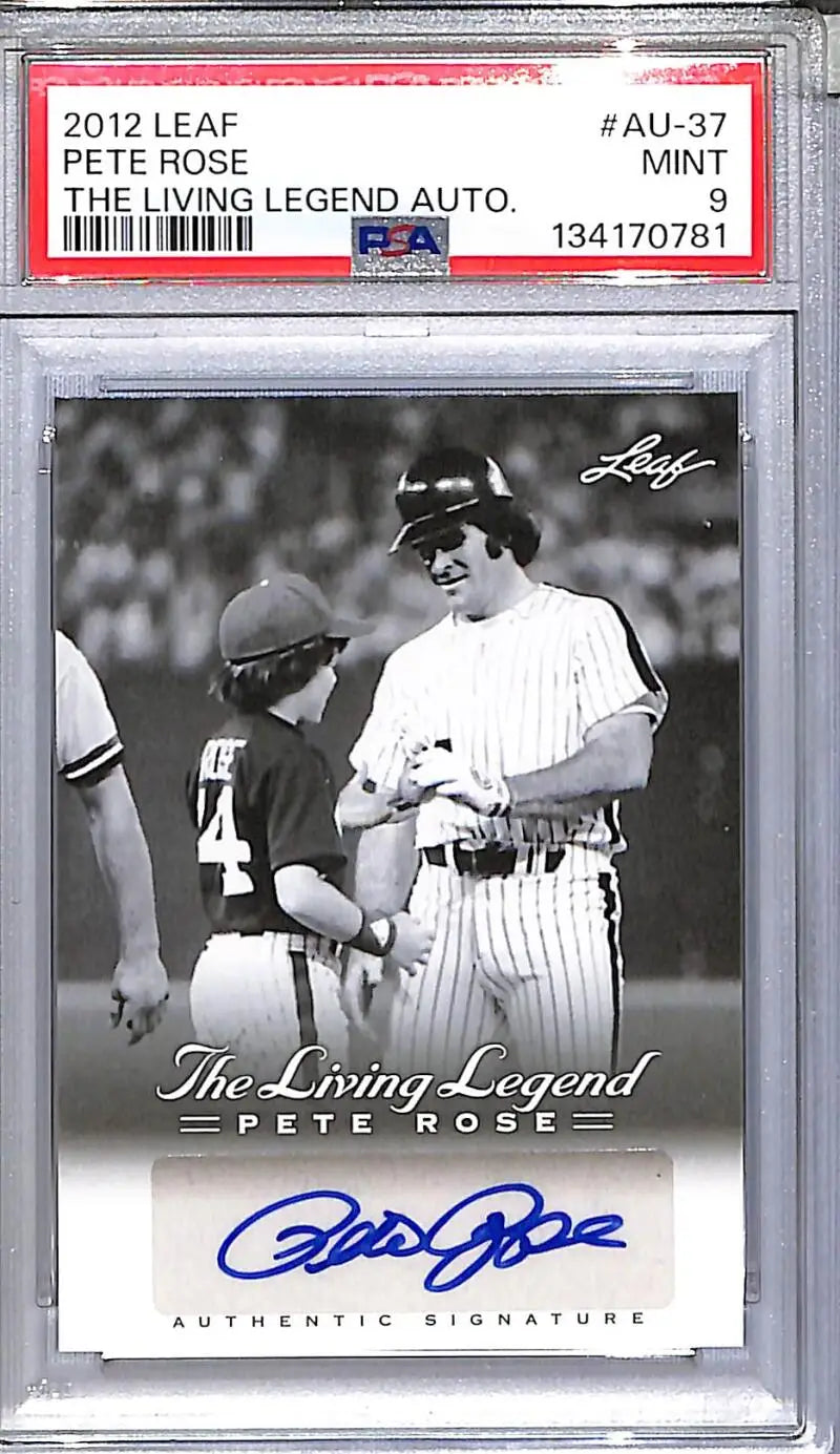 2012 Leaf The Living Legends #AU-37 Pete Rose PSA 9 MINT Auto - Baseball Card Single