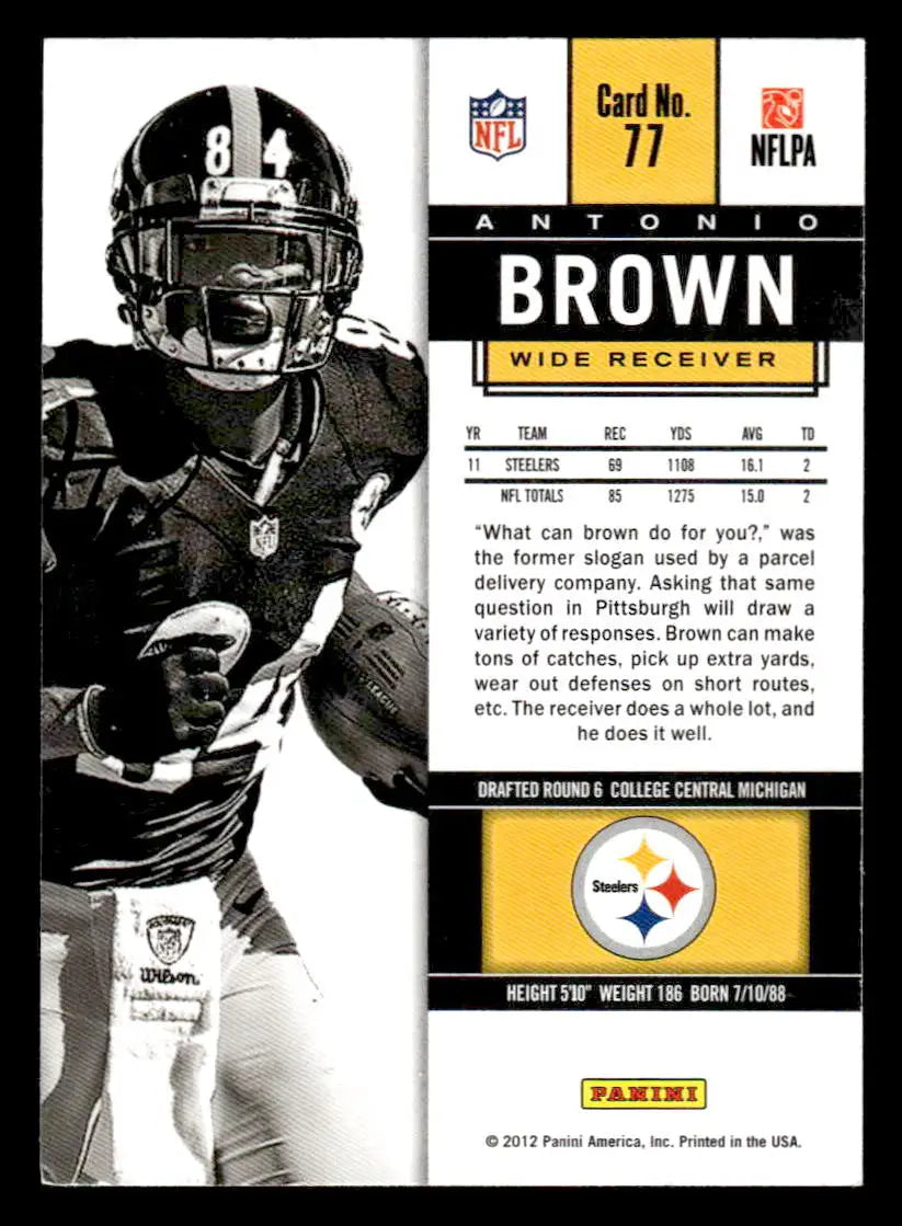 2012 Panini Contenders #77 Antonio Brown - Football Card Single