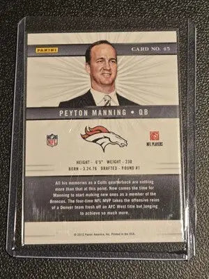2012 Panini Elite #45 Peyton Manning - Football Card Single