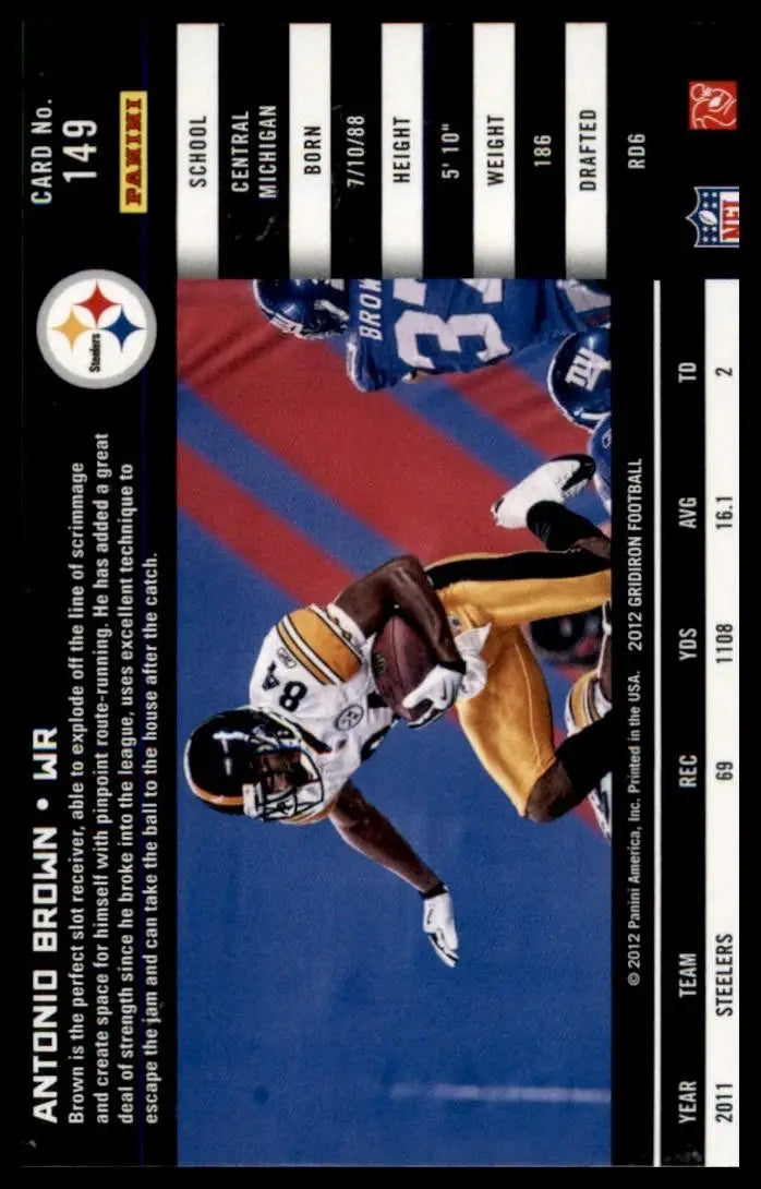 2012 Panini Gridiron - Antonio Brown #149