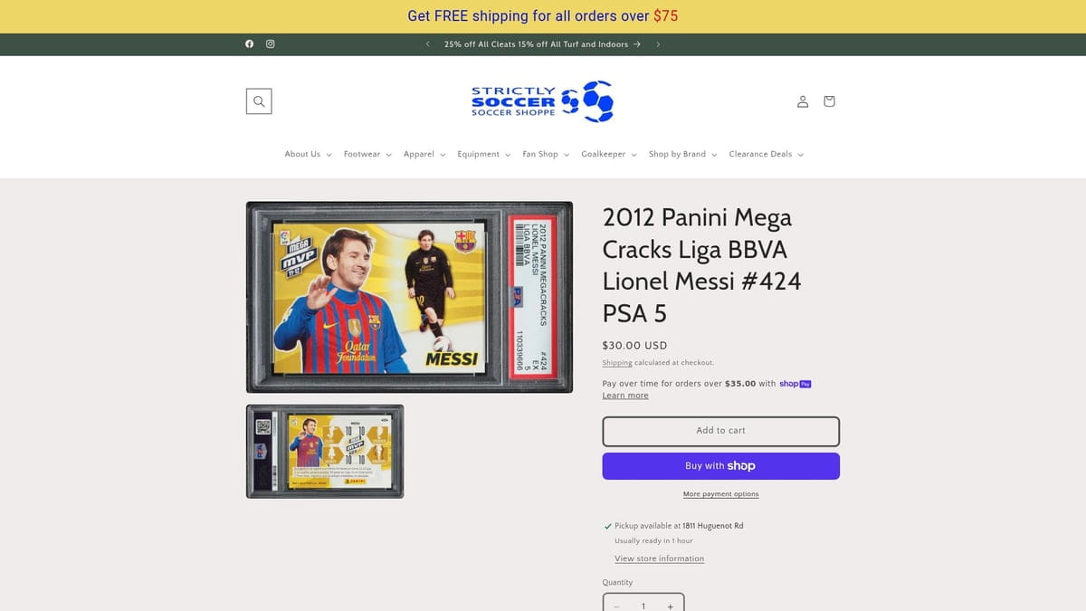 Lionel Messi 2012 Panini Mega Cracks Liga BBVA #424 PSA 5 soccer card